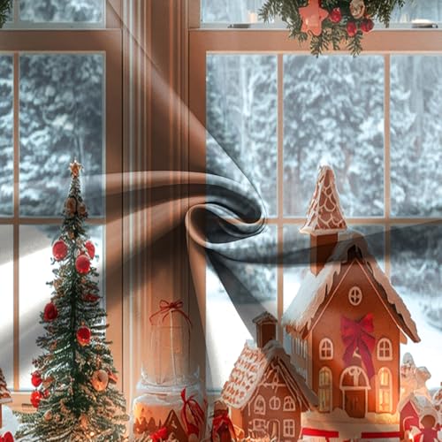 10x8 FT Christmas Gingerbread House Backdrop Natural Snow Outside Xmas Backdrops for Photography Gingerbread House Christmas Party Decorations Family Photo Shoot Props Banner - size: 10x8 FT