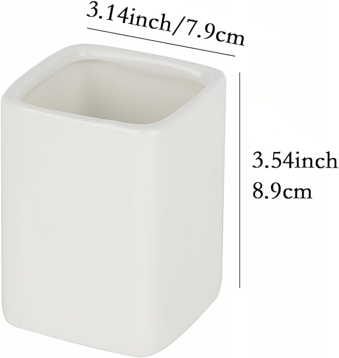 Toothbrush Holder for Bathroom Countertop Durable Sturdy Toothbrush Cup,Easy Cleaning Ceramic Multi Function Storage Cup