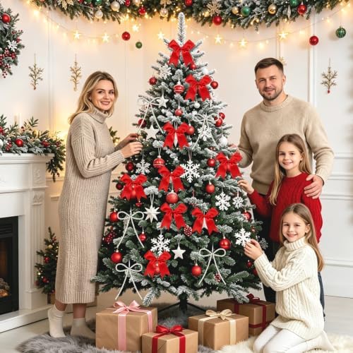 18 Pcs Pearl Bow Ornaments for Christmas Tree Toppers Decorations