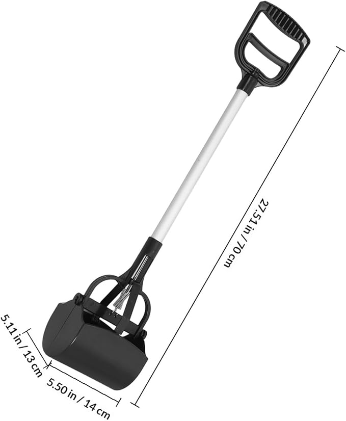 NUOBESTY Long Handle Pet Poop Scoop and Dog Litter Picker, Black Plastic Outdoor Pet Waste Cleaning Tool for Dogs and Cats, Lightweight Pooper Scooper for Yard and Travel Use Random Color