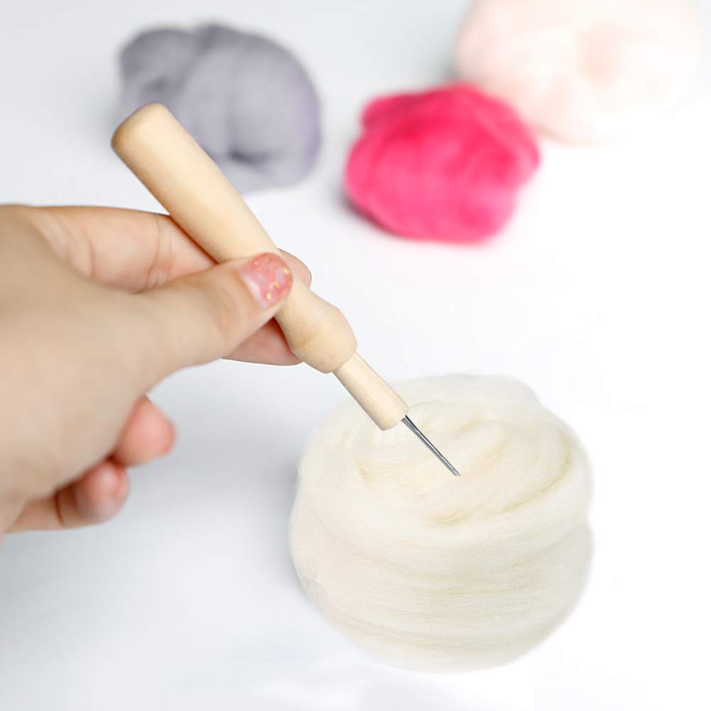 2 Pcs Wool Roving Bulk - 8.82oz Super Wool Chunky Yarn, Wool Roving Top for Needle Felting, Soft Felting Wool Supplies for Hand Spinning, Felting, Blending, Weaving and DIY Craft
