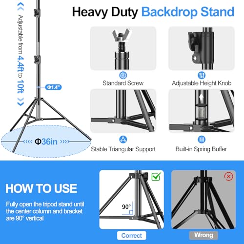 FUDESY 10x20ft Backdrop Stand Heavy Duty Adjustable Photography Background Support System with Angle Rotatable Connector, Spring Clamps, Sandbags, Ring Clips, Carry Bag for Photo Video Studio, Wedding - size: 10x20ft