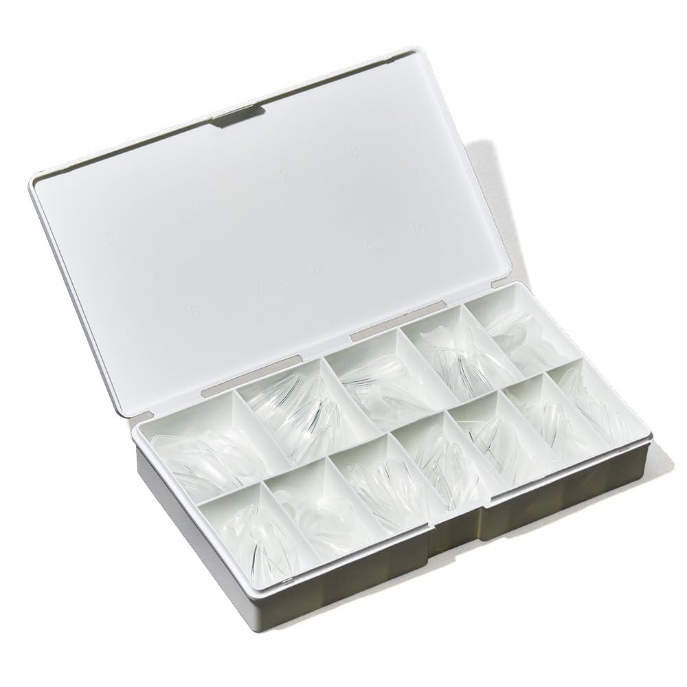 Ibd Clear Soft Gel Tips - Medium Stiletto, Full Coverage Nail Extensions, Press-On Nail Kit, 1-Pack