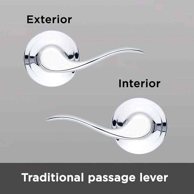 Kwikset Tustin Hall/Closet Lever in Polished Chrome (Pack of 2)