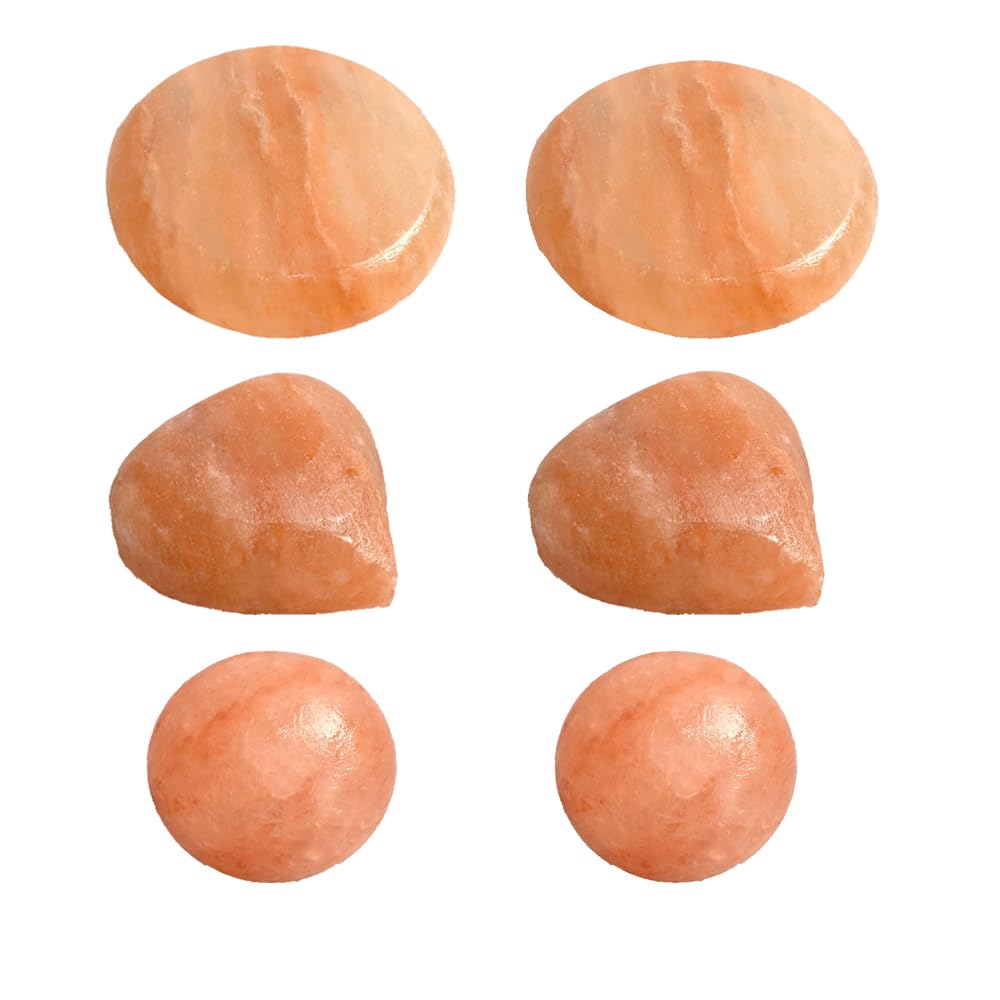 Windfulogo 6Pc Hot Massage Stones Set Himalayan Salt Heated Warmer Stone for Spa Massage