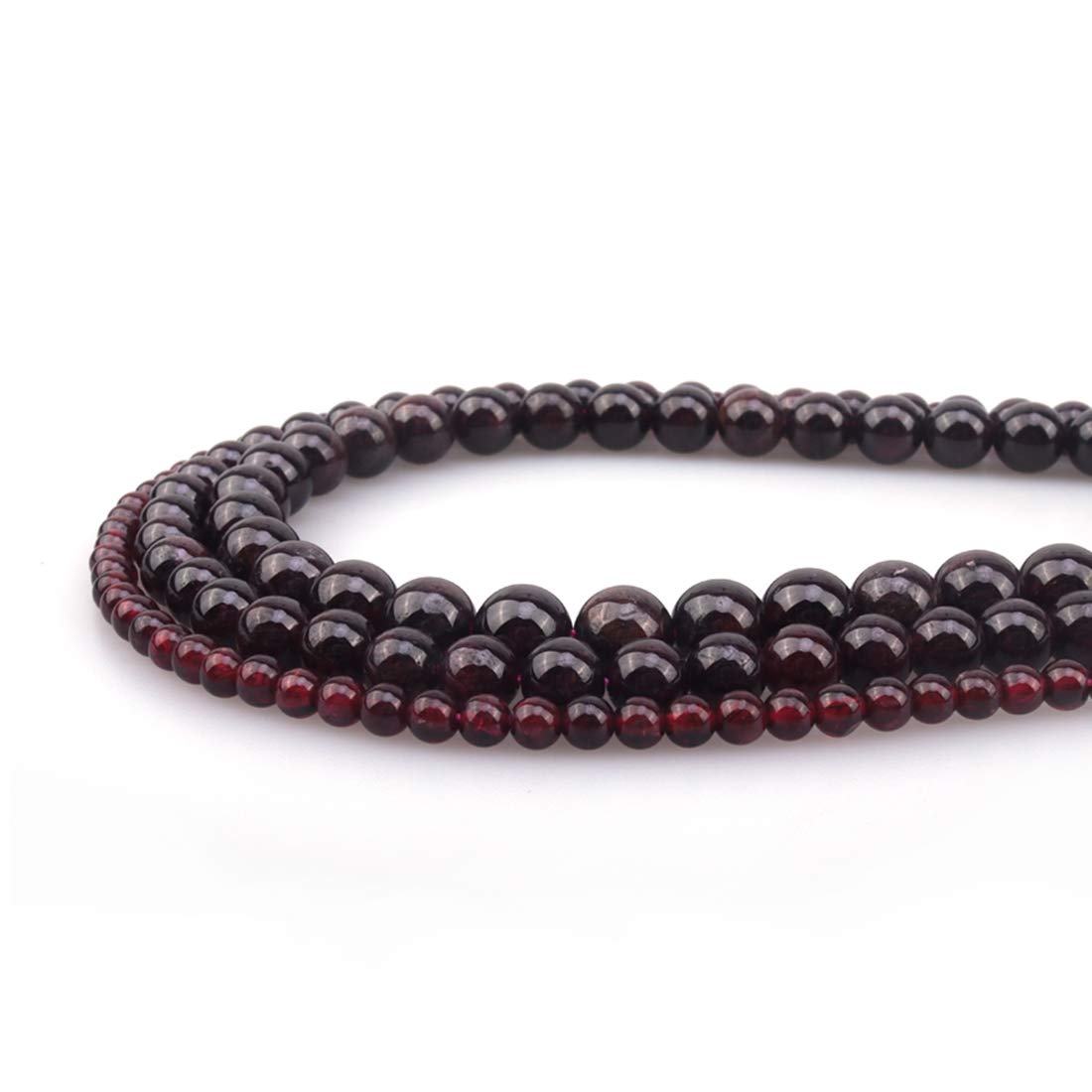 ICAI Beads 10mm Natural Garnet Gemstone Round Loose Stone Beads for Jewelry Making DIY Crafts Design 1 Strand 15" APPR.34-36pcs
