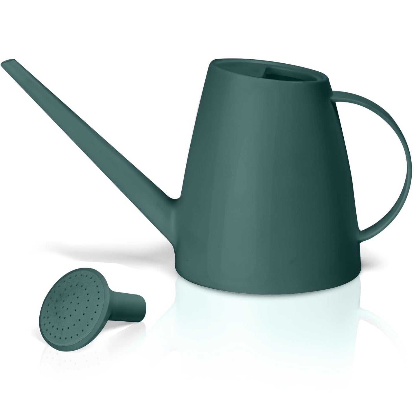 TTAOE GN Pro Grip Plastic Watering Can - for Indoor and Outdoor House Plant Garden - with Long Spout - 1/2 Gallon - Blackish Green