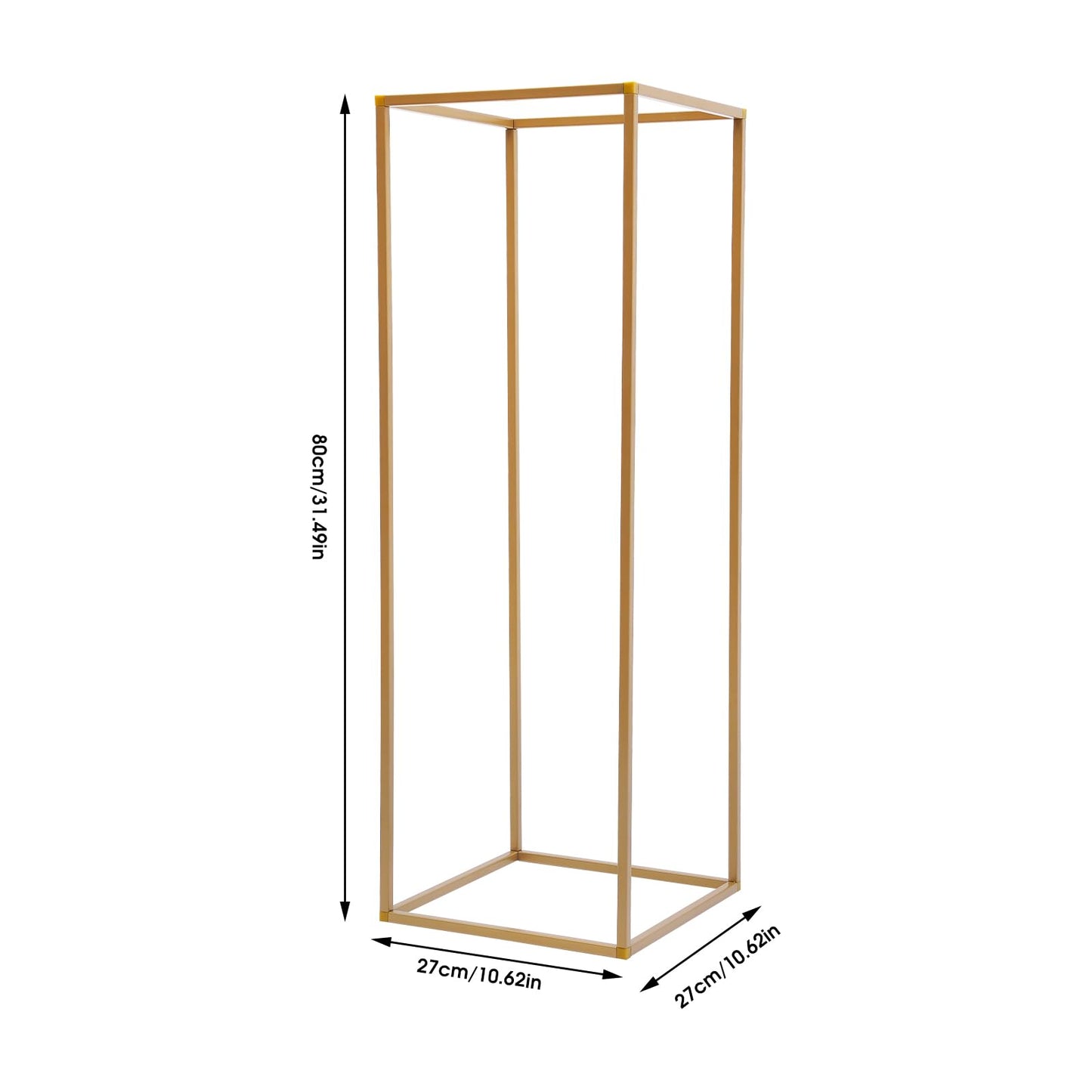 10PCS Wedding Flower Stand, 31.5inches Tall Column Geometric Centerpiece Vases, Rectangular Floral Display Rack, Column Centerpiece Floral Vases for Events Reception, Party Decoration (Gold, 31.5 in)