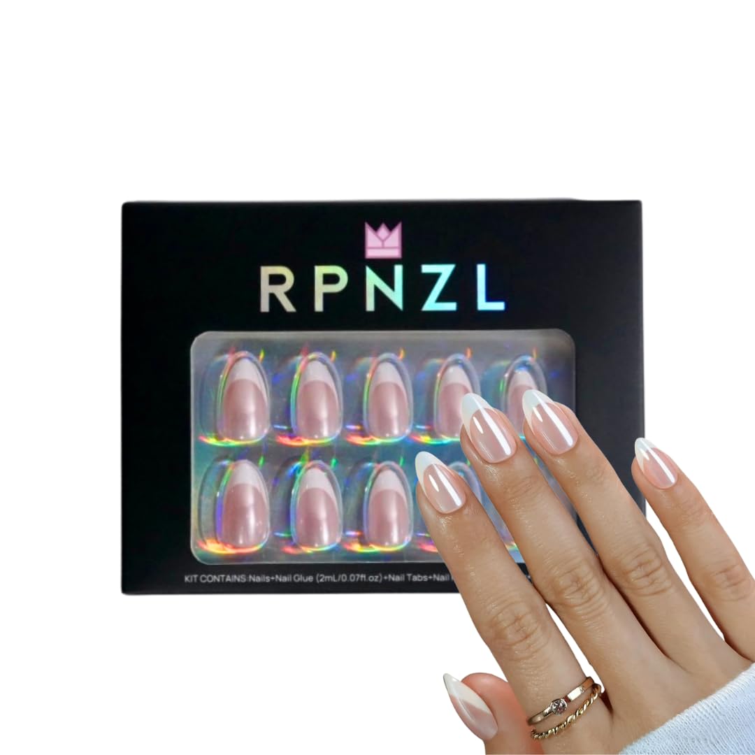 Press On Nail Bundle - Tortoise & French Toast 32 Nail Kit + Glue & Tools Reusable Short Almond Nail Kits