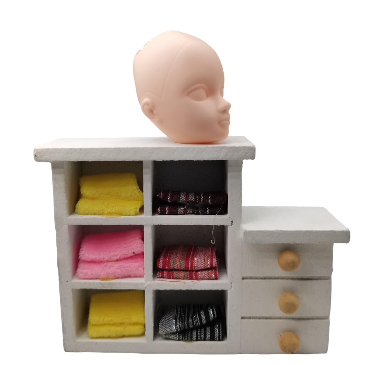 DoubleWood 10pcs 1/6 Doll Head Soft Plastic Doll Repainting Practice Makeup White Double-fold Eyelid DIY Heads for BJD Make Up