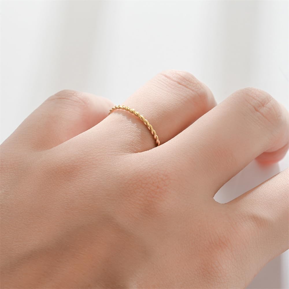 LIU JUN Copper Tensor Ring For Women, Pure Copper Tensor Solid Twisted Handmade Health Rings Set For Women Men Fashion Energy Jewelry Gifts (pure copper, 8)