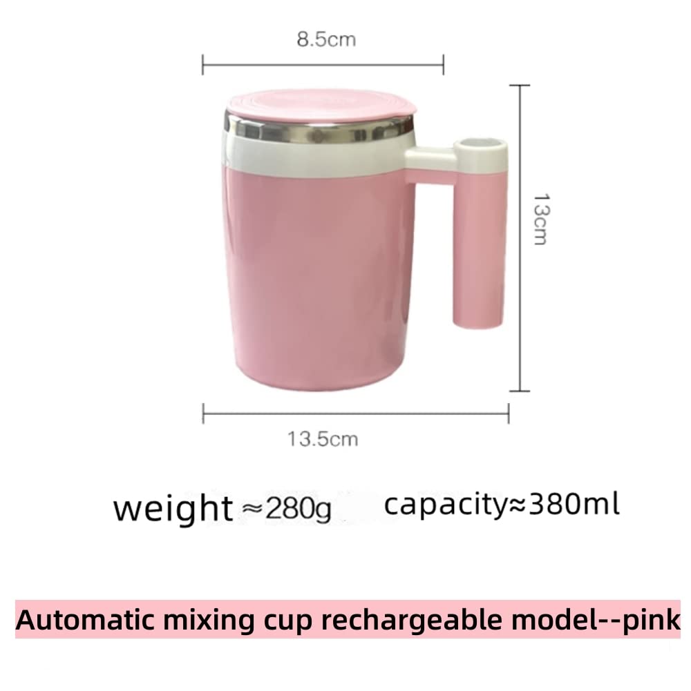 KittBabby Self Stirring Coffee Mug 13oz - Cute Pink Magnetic Coffee Mixer, USB Rechargeable, Ideal Gift for Women, Birthdays, Mother's Day (Pink) (1, Pink)