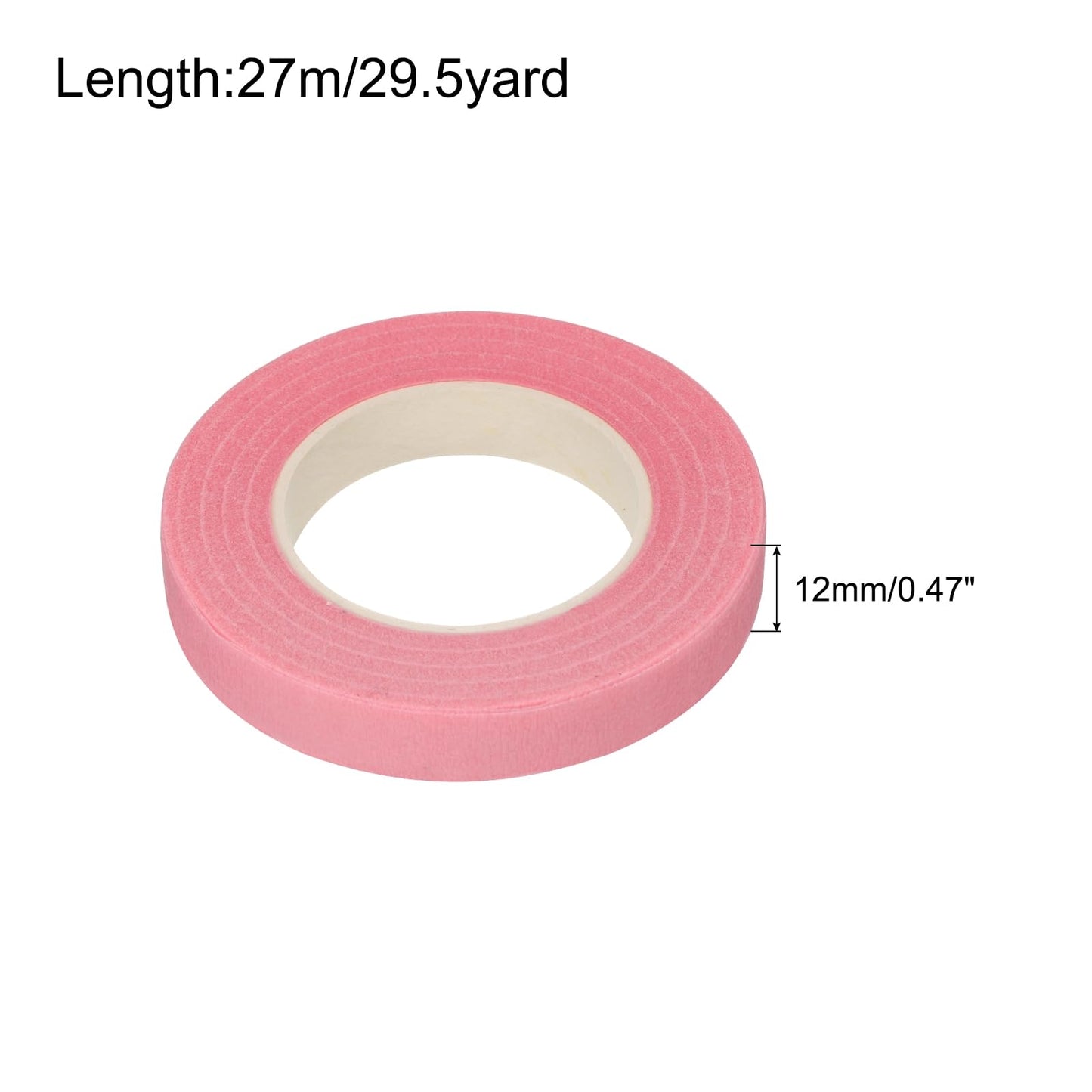MECCANIXITY Floral Stem Wrap Tape Floral Tape 30yard Length 1/2 Inch Width for Bouquet Crafts Wedding Arrangement Pack of 12, Pink