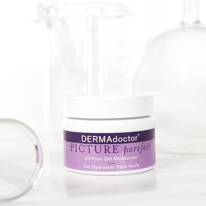 DERMAdoctor Picture Porefect Dermatologist Formulated Oil Free Facial Moisturizer, Pore Minimizer for Acne or Oily Skin, Daily Face Lotion for Men & Women with Zinc & Copper Peptides - 1.69 oz