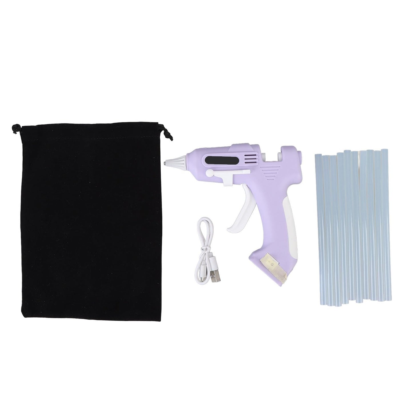 Cordless Glue Gun, Mini Glue Gun, with 10 Glue Sticks, Cordless Hot Melt Glue Tool, Rechargeable Hot Glue Gun Kit, for DIY Gift Craft Decor (Violet)