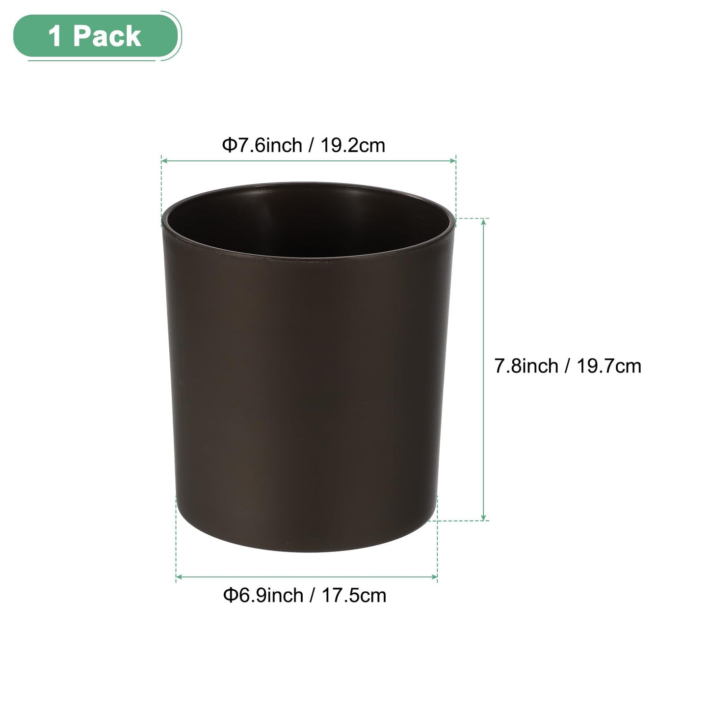 M METERXITY 1-Pack Plastic Plant Pot, 8 Inch Plastic Planter Round Flower Planter Container Flower Pot for Indoor/Outdoor/Garden, Plant Holder [Coffee]