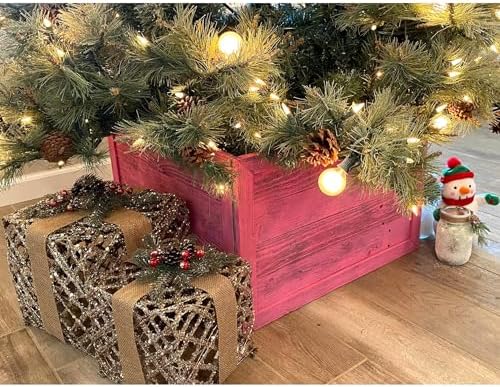 BARNWOODUSA Christmas Tree Collar or Box Made of Reclaimed Wood – Rustic Tr
