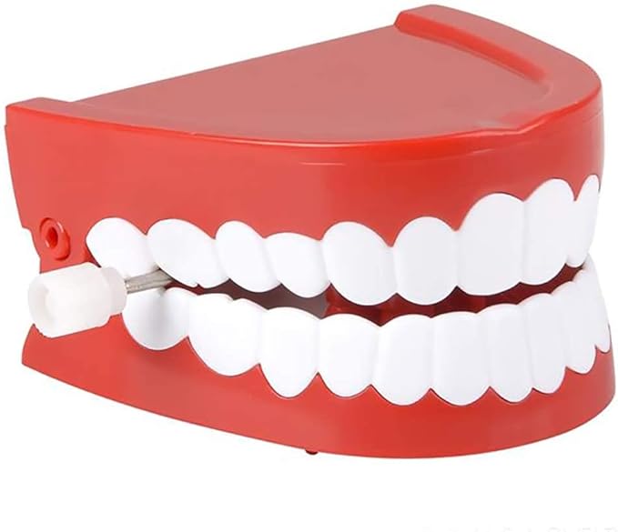 The Dreidel Company Wind Up Teeth Chomping & Chattering Teeth Toys for Kids Birthday Party Favors, Novelty and Gag Gifts, 2.5" Inches (4-Pack)