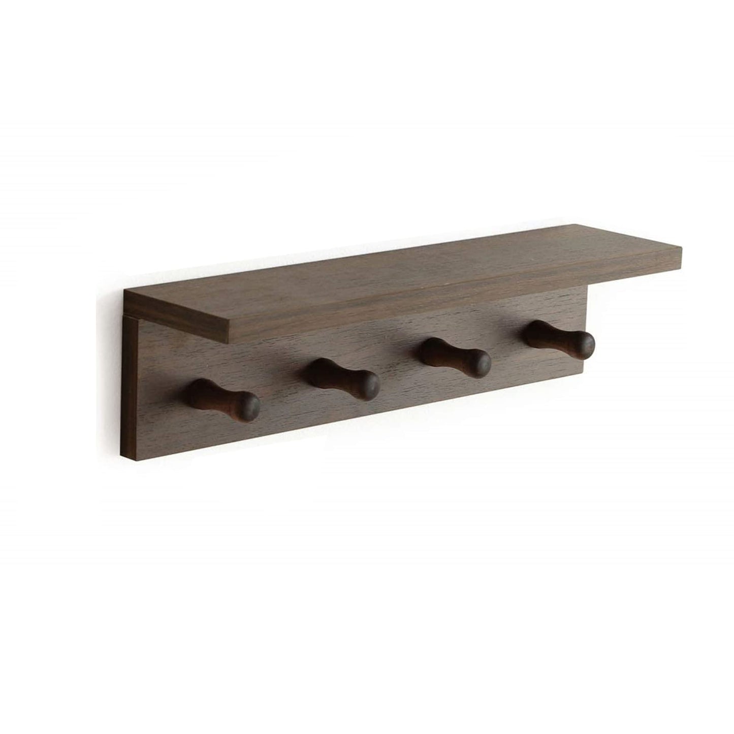 XAOMLP Entrance Coat Rack ，Coat Hooks, Wall-Mounted Wooden Hook Rack, Wall-Mounted Shelves are Very Suitable (Walnut Color Finish—A-1)