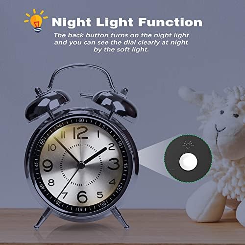 AYRELY?? Super Loud Alarm Clock for Heavy Sleepers Adults, Metal 4.5 Inches