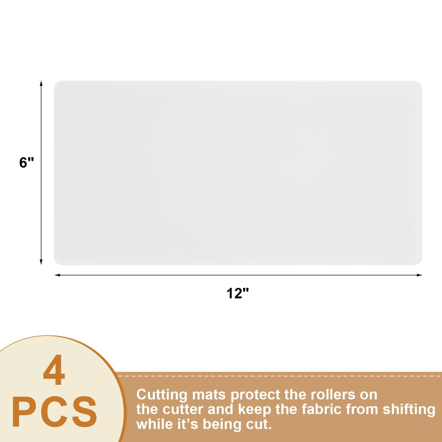 LemonRoad 4 Pack Plastic Cutting Mats 12" x 6" Translucent Cutting Board Sewing Mat Fabric Cutter Accessories for Sewing Supplies and Quilting Tools Fabric Quilting Crafts
