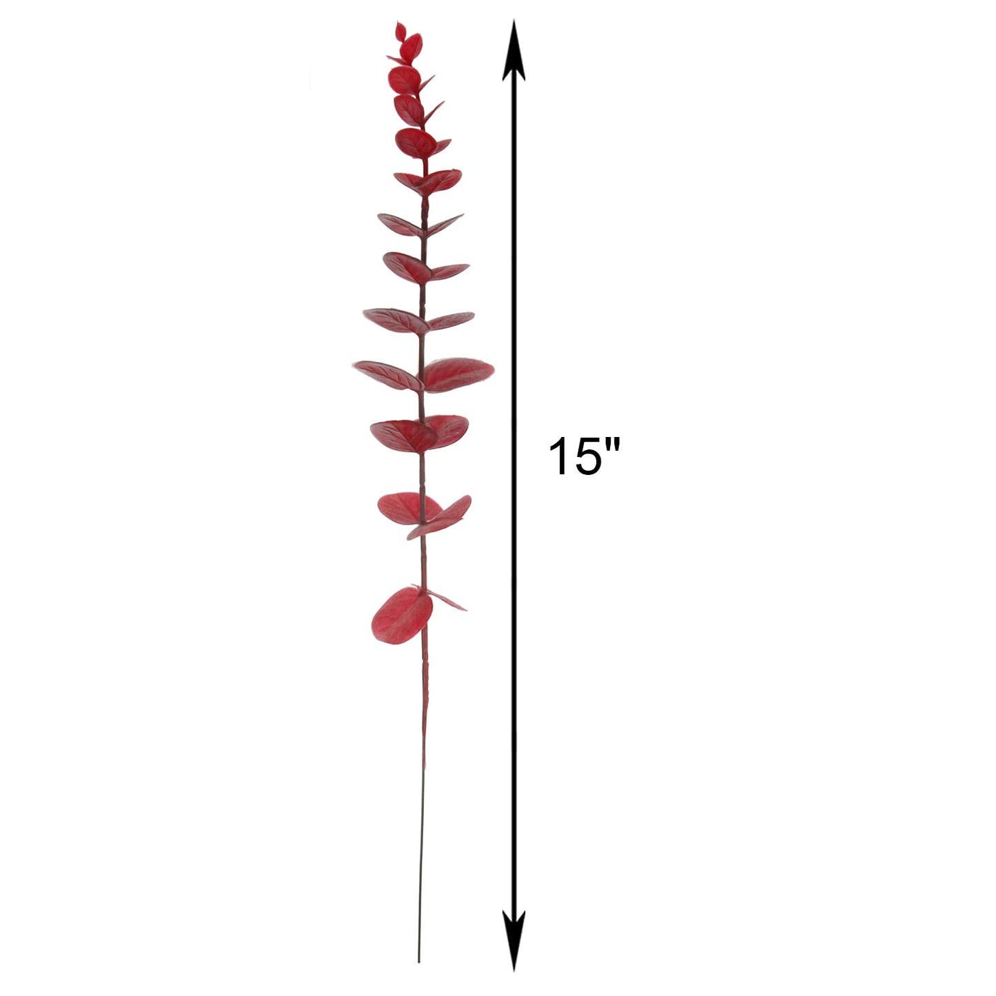 Tinsow Real Touch Leaf Artificial Eucalyptus Stem Faux Eucalyptuses Wedding Bouquet Centerpiece Home Decor (26, Red)