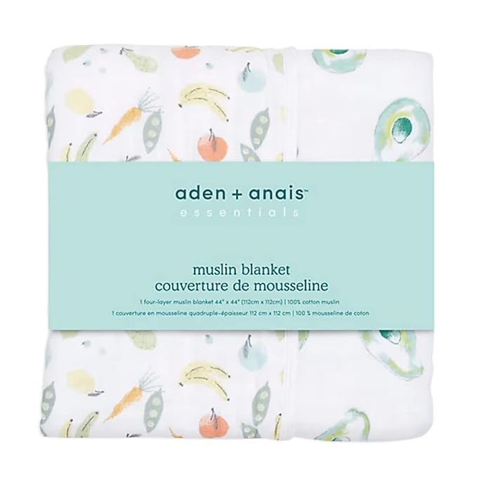 aden + anais Essentials Dream Blanket, Muslin Baby Blankets for Girls & Boys, Ideal Lightweight Newborn Nursery & Crib Blanket, Shower & Registry Gift, Farm to Table