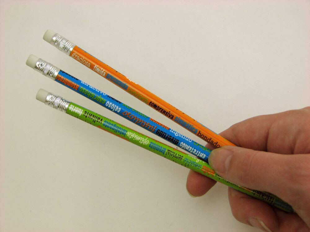 Adjectives Spanish Pencils Assorted 12 Dozen (144)