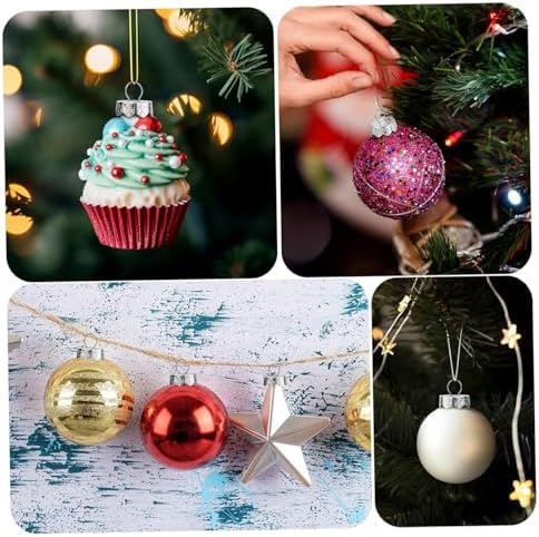 100Pcs Ornament Caps Secure Metal Christmas Ornament Hooks Replacement Hangers for Christmas Tree, Porcelain, Ceramic or Glass Decoration, 20mm, Silver