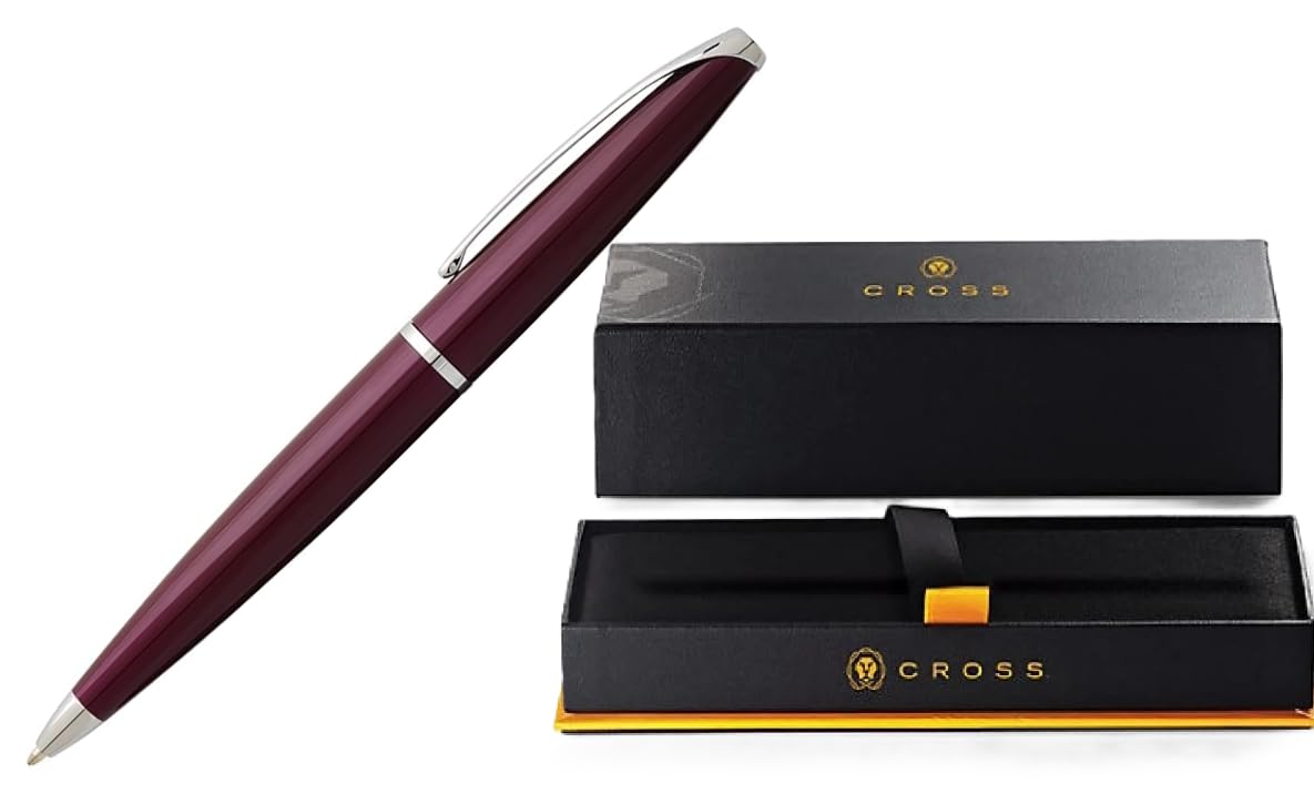 Cross ATX Limited Collection Ballpoint Pen, Pearlescent Purple, Polished Chrome Appointments in Premium Corporate gift box