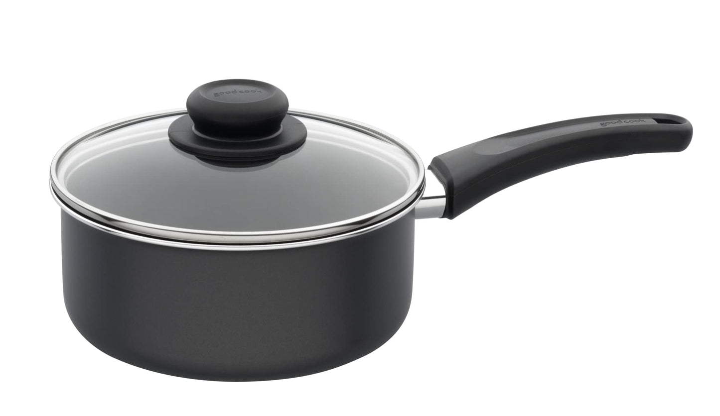 GoodCook Everyday Nonstick Sauce Pan w/Lid, 2 Quart, Black
