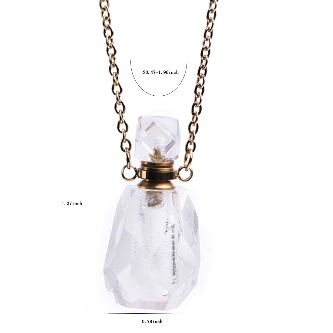 YGLINE Natural Gemstone Crystal Irregule Shape Healing Crystals Chakra Stones Perfume Bottle Necklace