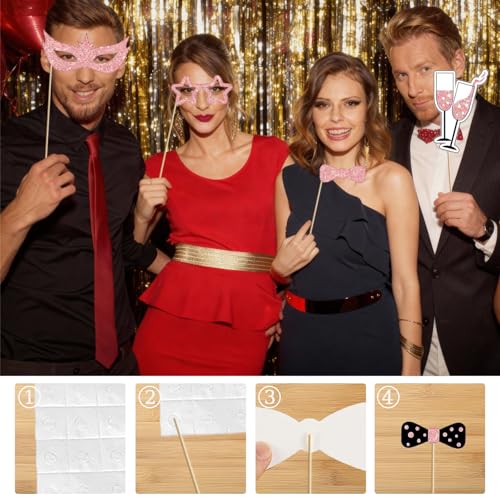 Birthday Photo Booth Props, Black Rose Inflatable Photo Booth Frame, 29PCS Photo Booth Props for Party Selfie Party Decorations and Gifts - size: Black Rose Birthday Inflatable Frame