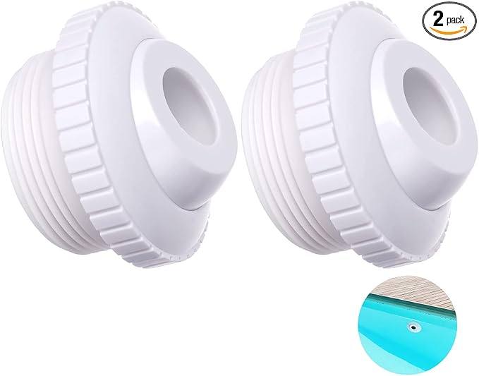 Thinp 2 Pieces Pool Jet Nozzles, 3/4" Directional Flow Eyeball Inlet Jet, Swimming Pool Return Jet Replacement Parts Fittings Spa with 1-1/2 Inch MIP Thread Pool Accessories for Cleaning
