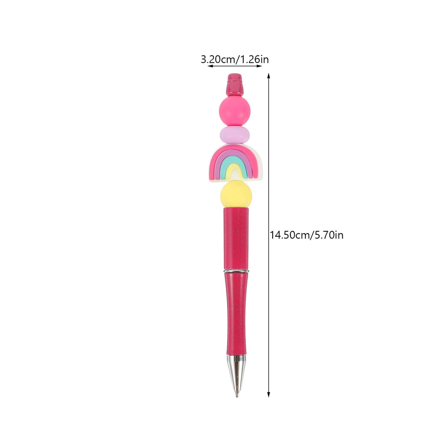 GARIOUANS Beadable Ballpoint Pen with Silicone Beads Medium Smooth Writing Office and Household Adult Pen for Daily Use and DIY Craft Kits