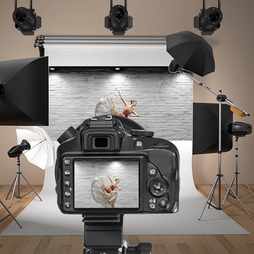 Vinyl 15x10ft Backdrop Photography Background White Brick Wall Computer-Print Seamless Photo Background Children Baby Adults Portraits Photo Studio Props - size: 15x10ft