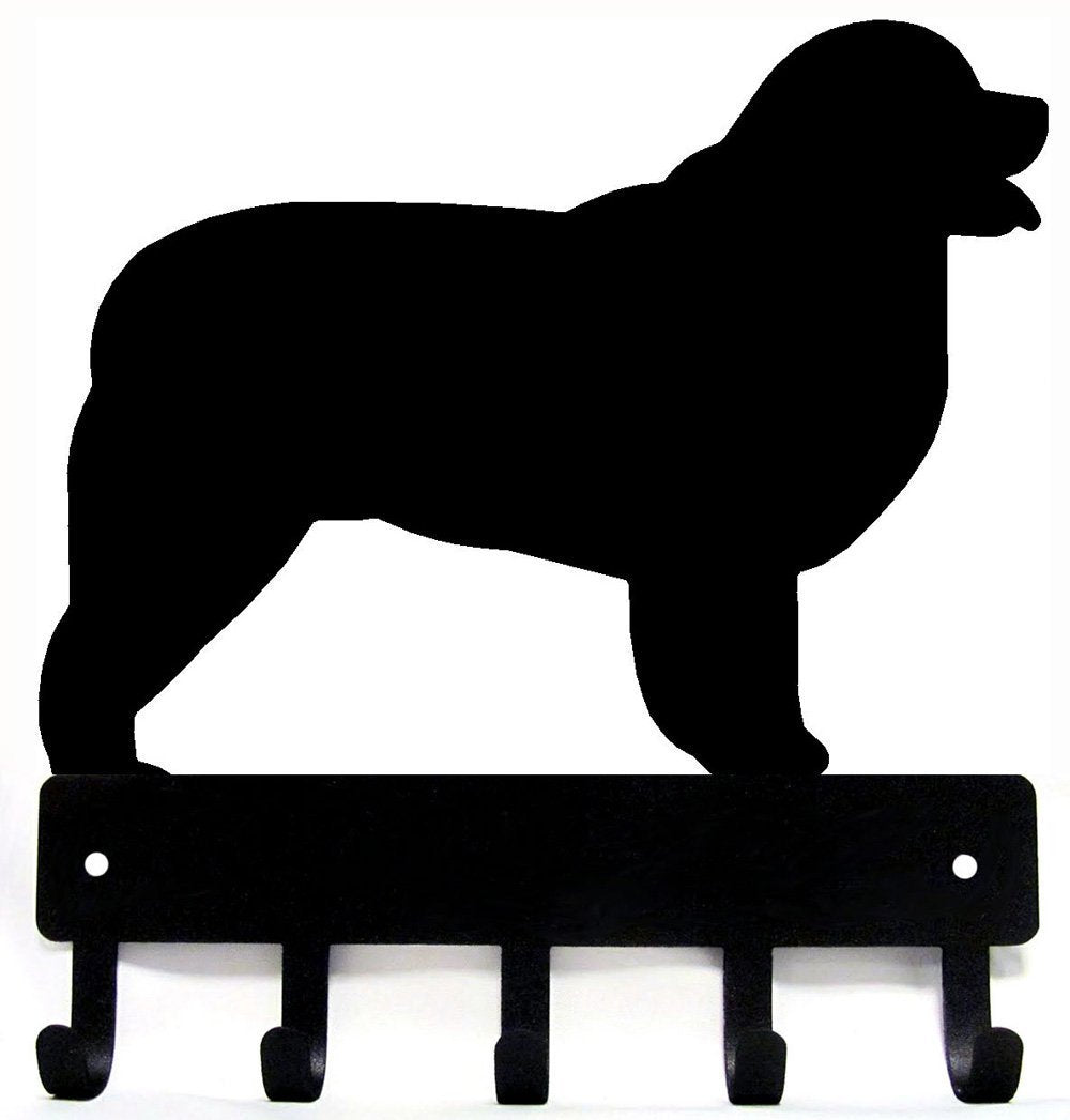 The Metal Peddler Newfoundland Key Holder for Wall - Small 6 inch Wide with 5 Hooks - Made in USA