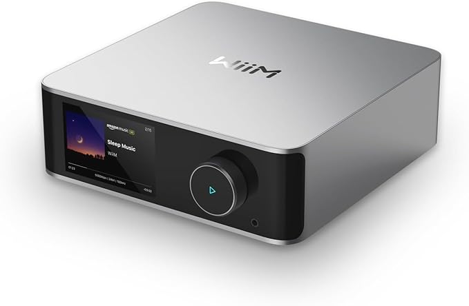WiiM Ultra Music Streamer & Digital Preamp | 3.5" Touchscreen, Compatible with Google Cast & Alexa, Stream Spotify, Amazon Music, Tidal & More | HDMI ARC, Phono Input & Headphone Output | Silver