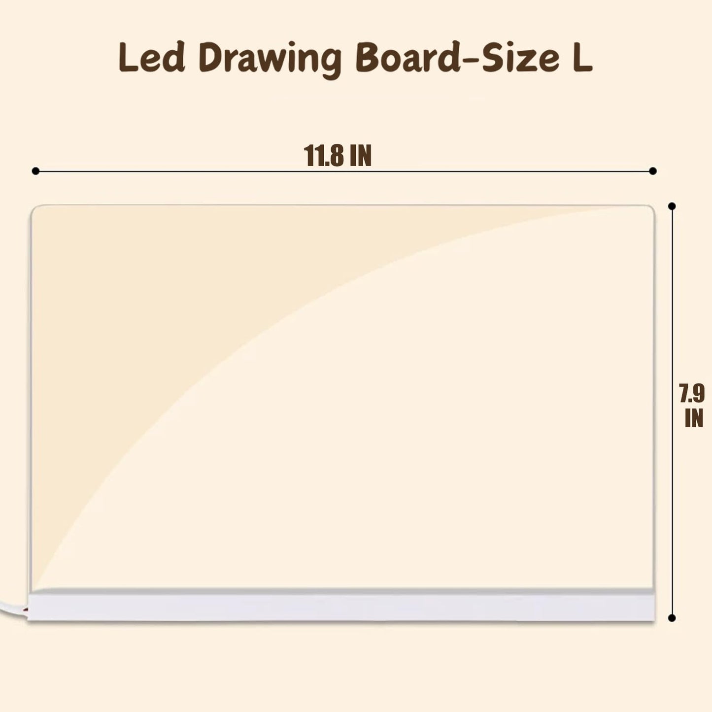 Lumiboard Led Drawing Board,11.8"X7.9" Lumiboard Rewritable Memo Pad with 7 Pens, Wall Mounted or Stand Up,Led Acrylic Light Up Drawing Pad for Kids and Adults (L (11.8 * 7.9))