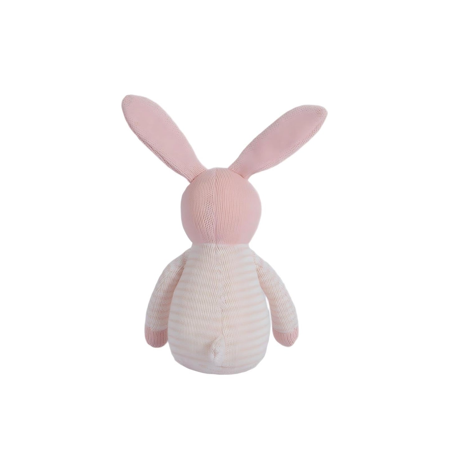 BiluKano Hand Knitted Bunny Plush Toy, 14 Inch Crochet Stuffed Rabbit with Long Floppy Ears - Ultra Soft Sensory Toy for Toddlers, Neutral Easter Gift, Nursery Decor, Baby Shower Present