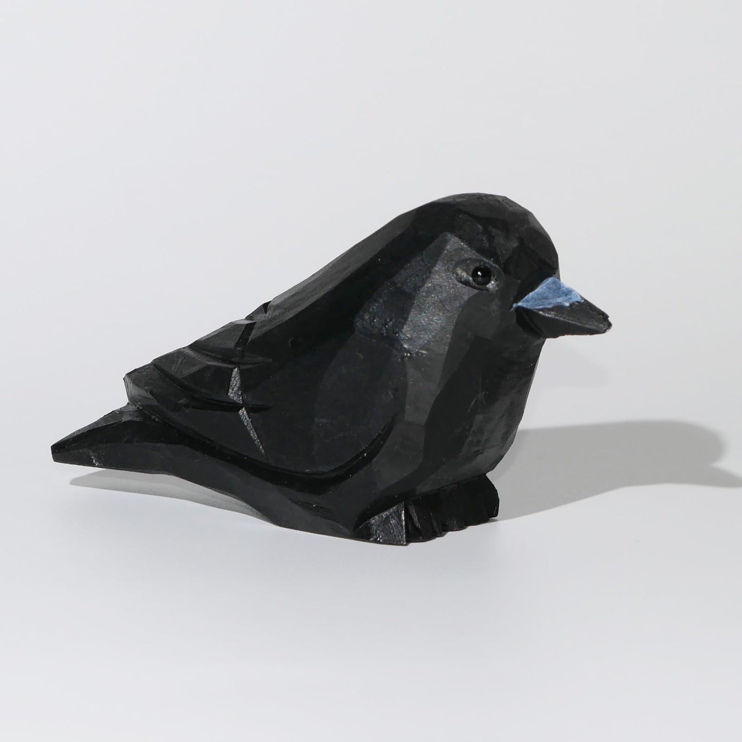 DinNingNing Wood Crow Figurine Black Raven Decor Small Animal Statues Carving Sculpture Ornament Bird Gifts