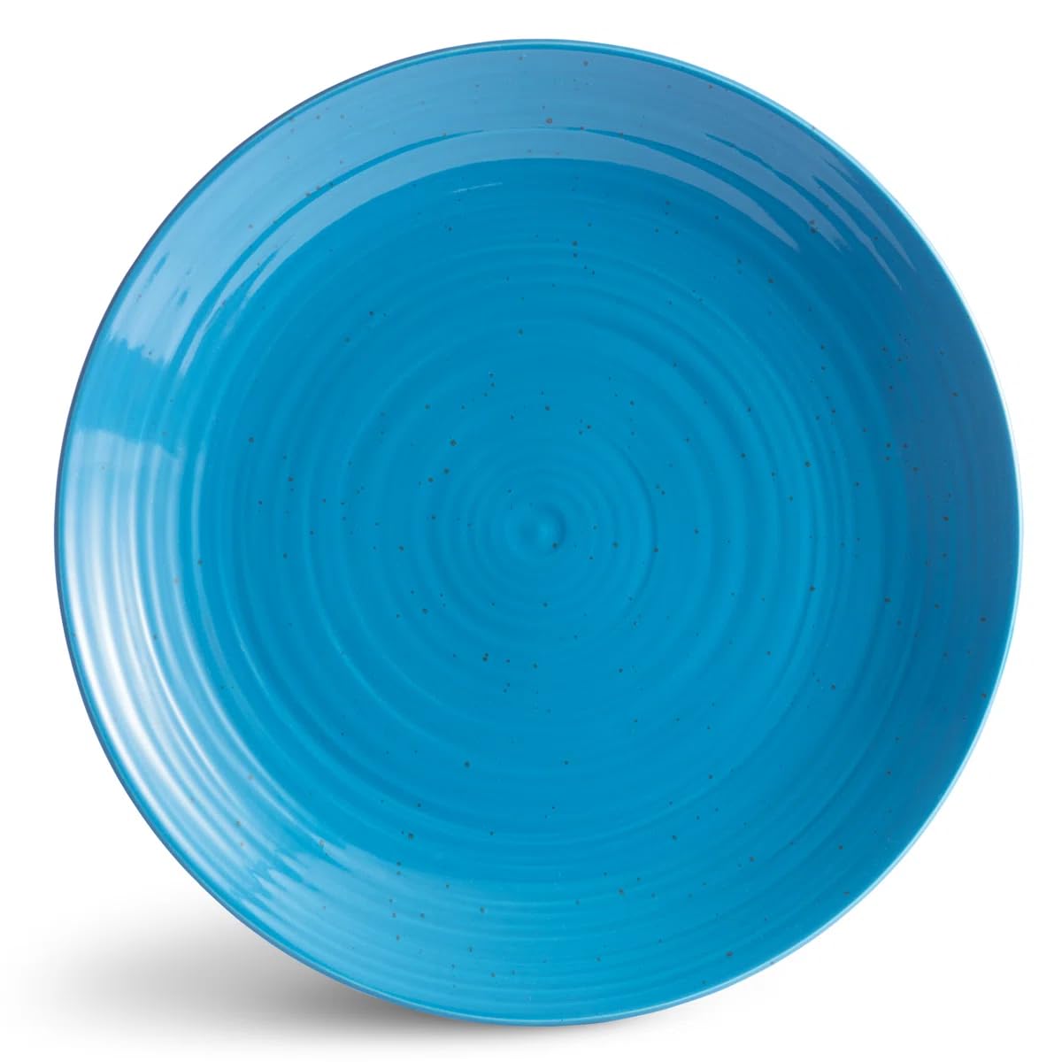 Sango Siterra Artist's Blend 16-Piece Stoneware Dinnerware Set – Service for 4, Ocean Blue Glossy Glaze with Unique Speckled Design, for Everyday Dining & Entertainment, Microwave & Dishwasher Safe