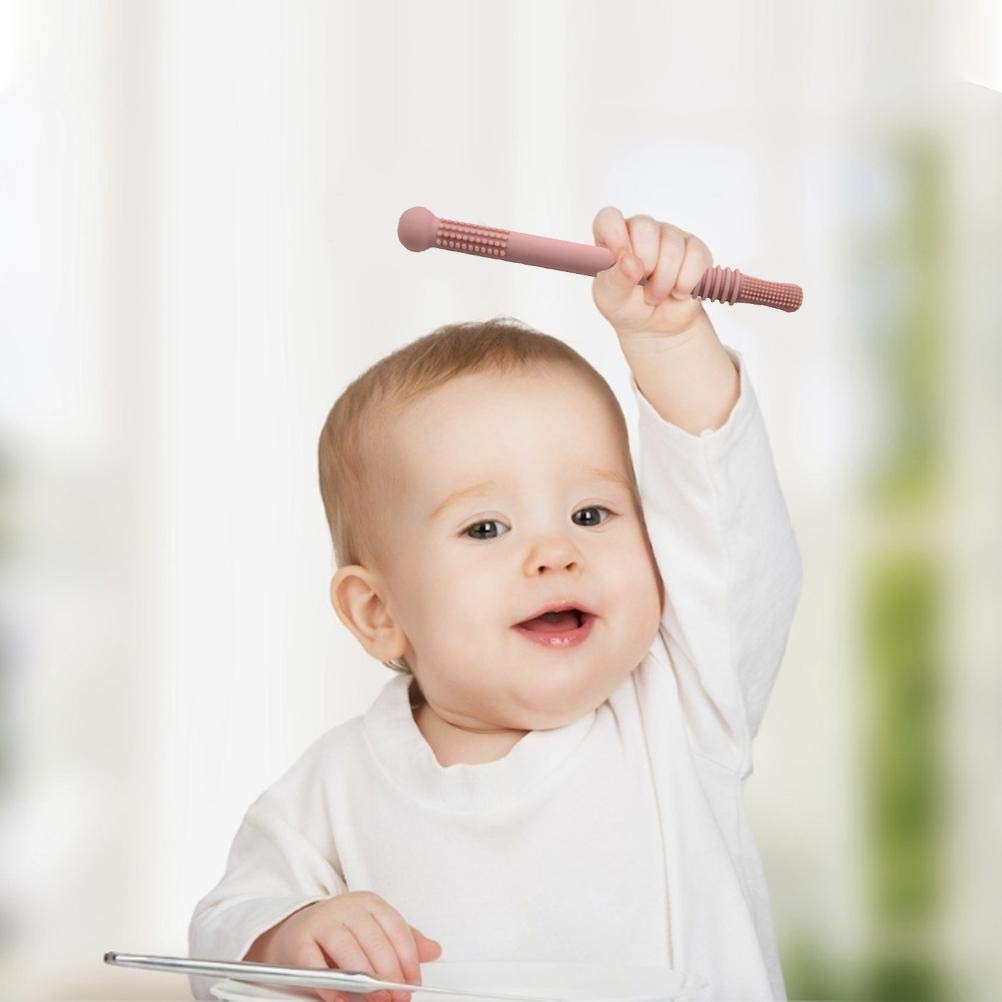 Stylebest Hollow, Silicone Baby Teething Toys Chew Straw for Infants 0-6 Months, with Soft Massage Teeth and BPA Food Grade Material (Mixed Color)