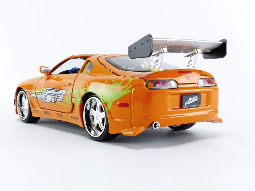 Jada Fast & Furious Brian’s 1995 Toyota Supra Diecast Model – 1:24 Scale Durable Die Cast Car – Includes Brian O' Conner Figure – Perfect for Collectors and Kids