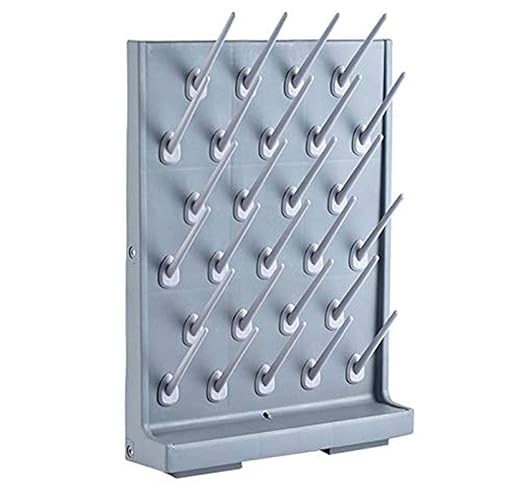 Drying Rack 27 Pegs Lab Supply Pegboard Bench-top/Wall-Mount Laboratory Glassware 27 Detachable PegsLab Drying Draining Rack Cleaning Equipment Grey