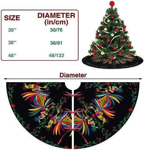 Round Ethnic Mexican Christmas Tree Skirt 36 Inch
