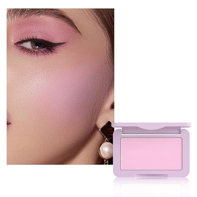 Lavender Purple Matte for Face Cheeks Blush, Natural Cream Blushes Makeup Palette, Light Monochrome Blush Creamy Powder Palette Makeup for Women, Blushe Eyeshadow Foundation for Every Day 04
