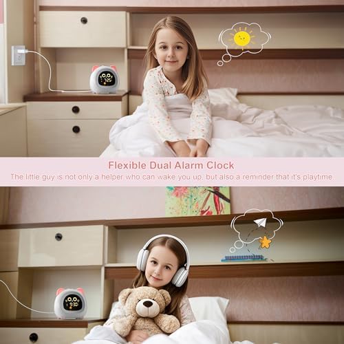 ANALOI Alarm Clock for Kids, Ok to Wake Clock for Girls, Sleep Training