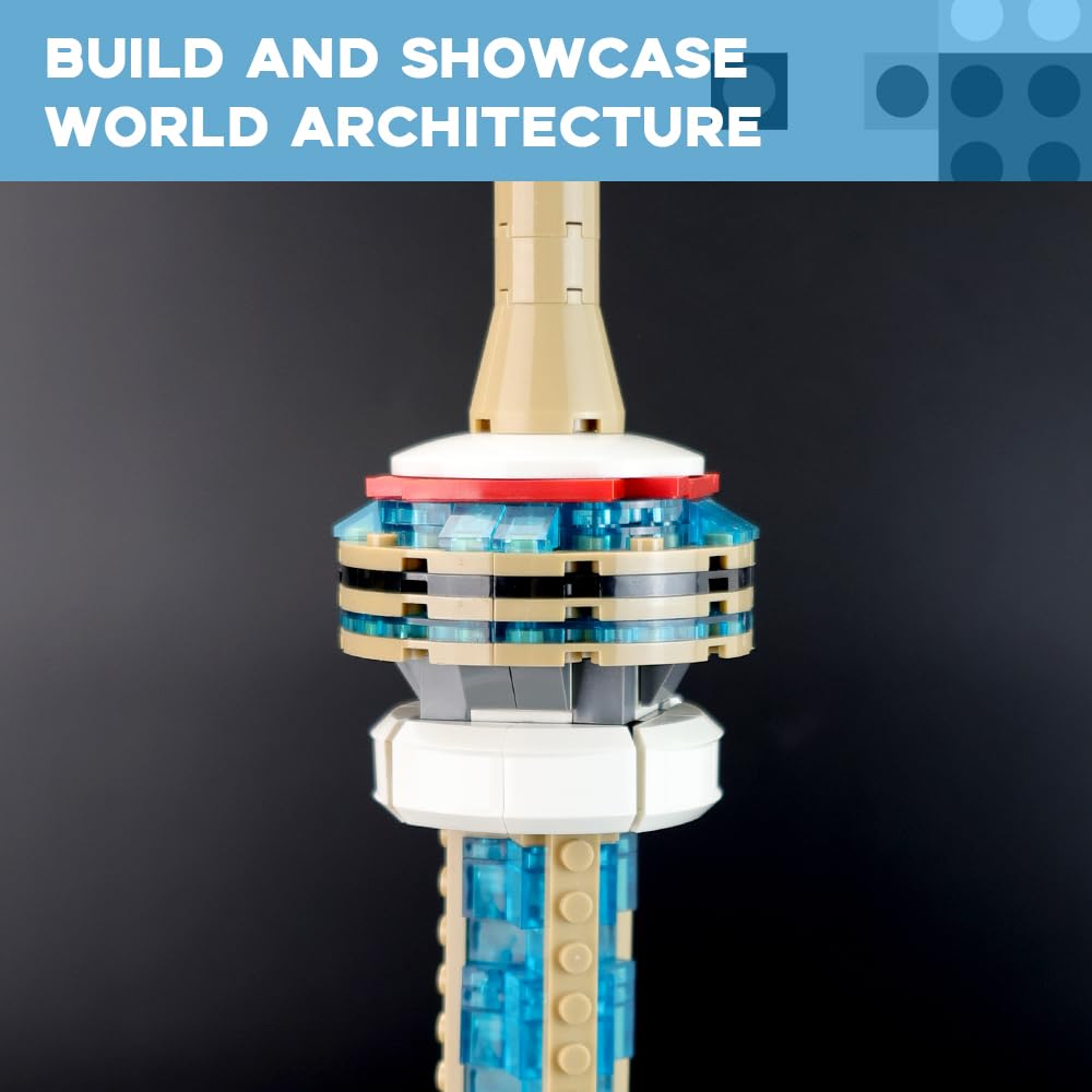 ArtorBricks CN Tower Model Building Kit – 400-Piece Premium Architectural Set, Compatible with Major Brands, Detailed Landmark Replica for Collectors & Hobbyists (28” Tall, 6.9” Base)