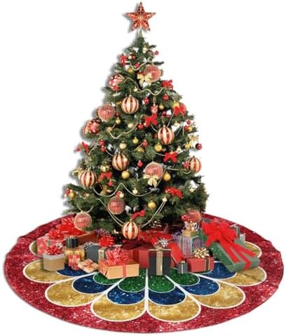 Christmas Tree Skirts Printed Tree Skirt 30" Gorgeous Xmas Holiday Party Ornaments Keepsake Gift